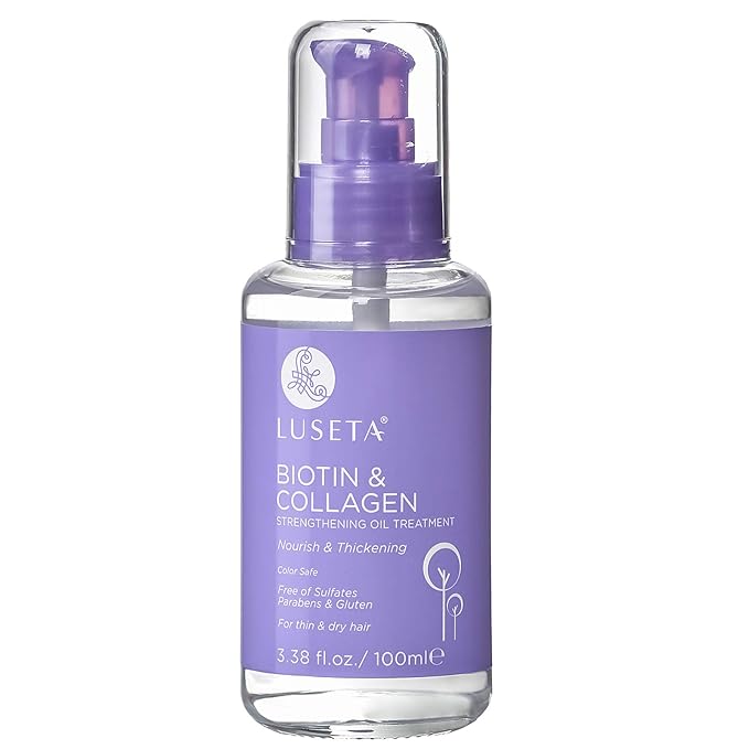Luseta Biotin Hair Growth Serum with Collagen, Hair Oil for Thin and Damage Hair Growth Oil, Biotin growth serum for Frizzy & Damaged hair, Thickening and Healthier Scalp for Men & Women  100 ml