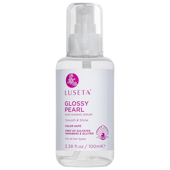 Luseta Glossy Pearl Shining Serum for Frizzy Hair Smoothing and Nourishing with Pearl Extract, Awakening Shine for Dull Hair 100 ml