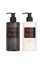 Pecksniff’s London No.6 Leather & Oakmoss Scented Bathing Duo – Body Wash & Body Lotion 300 ml