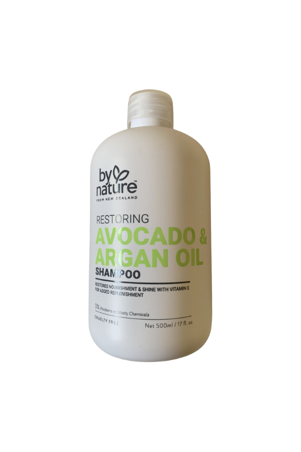 By Nature New Zealand Hair Shampoo Restoring Avocado & Argan Oil Vitamin E 500ml