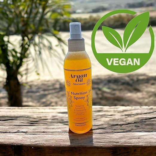 The BeautyDept. Morocco Organic Argan Oil Spray Nourishes, Smooths and Gives Shine for Dry or Damaged Hair 200 ml