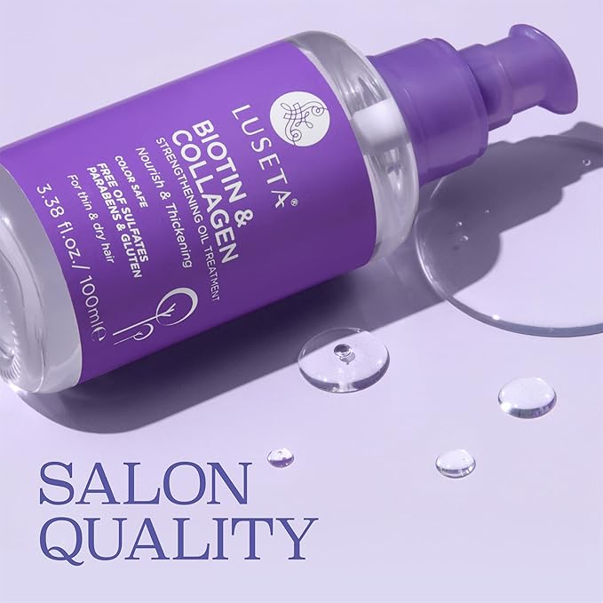 Luseta Biotin Hair Growth Serum with Collagen, Hair Oil for Thin and Damage Hair Growth Oil, Biotin growth serum for Frizzy & Damaged hair, Thickening and Healthier Scalp for Men & Women  100 ml