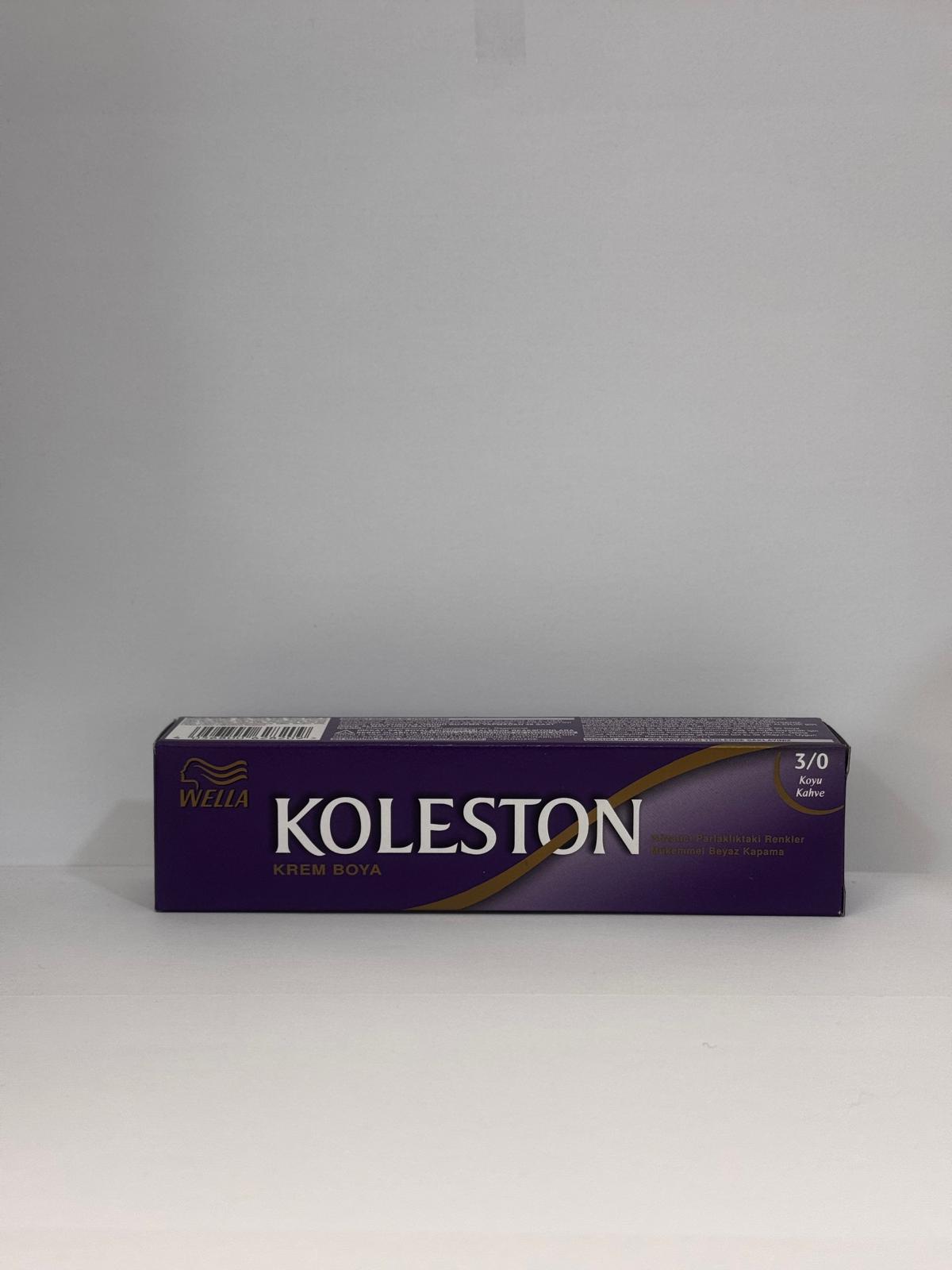 Wella Koleston Permanent Cream Hair Dye 3/0 Dark Brown 50ml