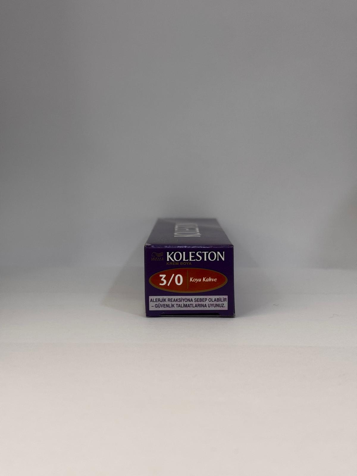 Wella Koleston Permanent Cream Hair Dye 3/0 Dark Brown 50ml
