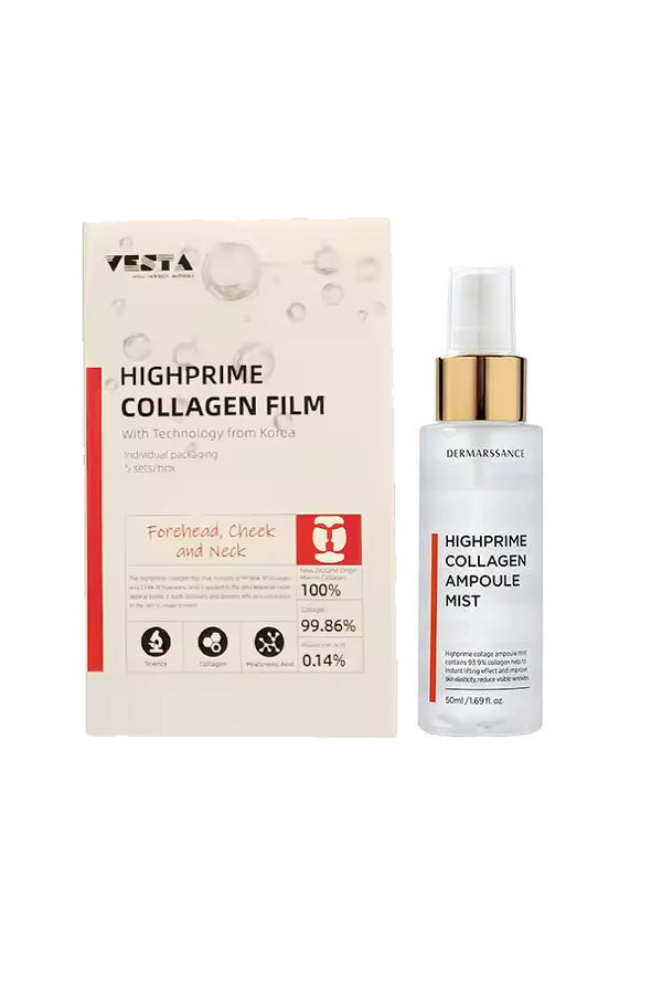 Highprime Collagen Film 5 Sets/box & Collagen Ampoule Mist 50 ml