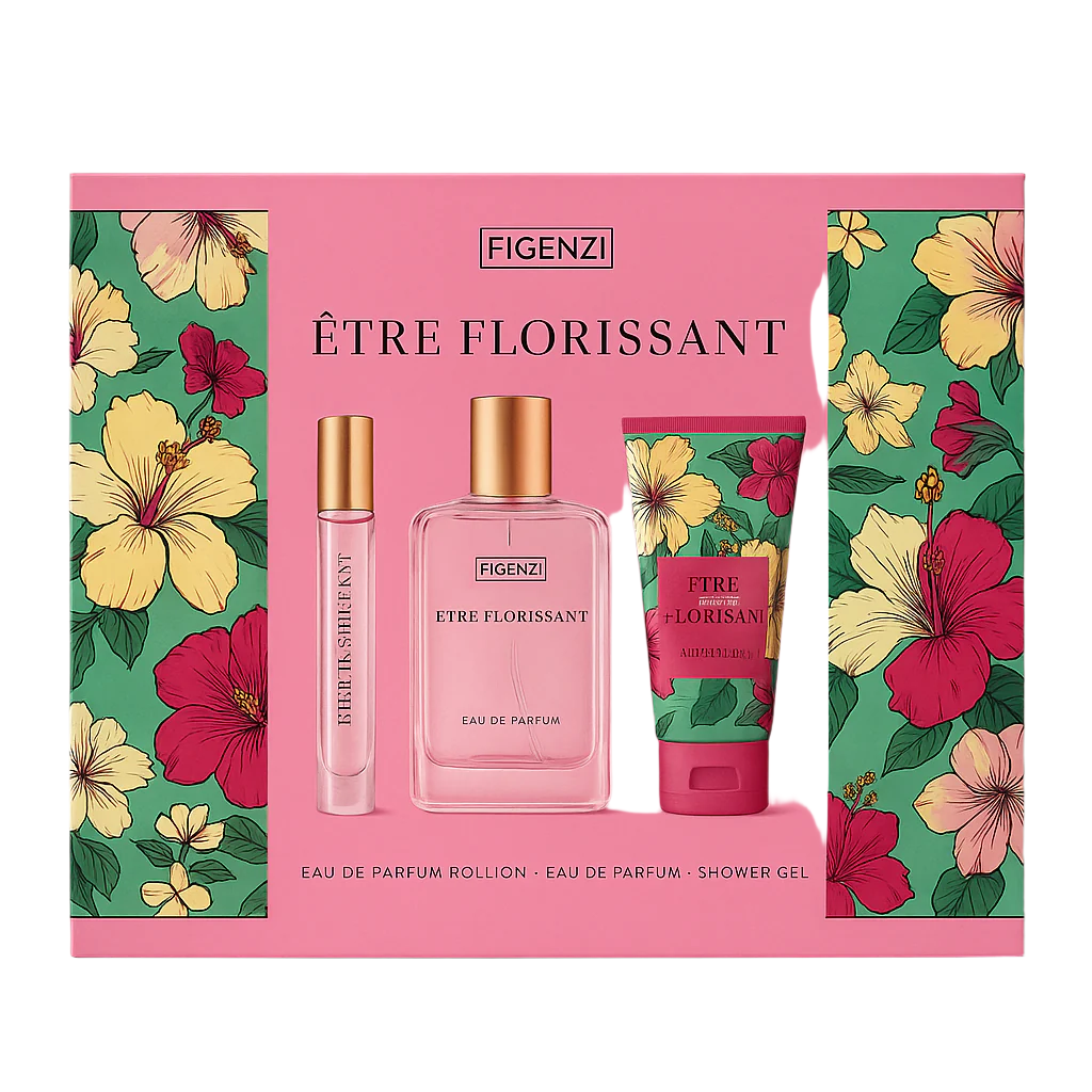Figenzi Être Florissant Parfum Gift Set for Women 3 Pieces with Roll on,Perfume,Shower Gel