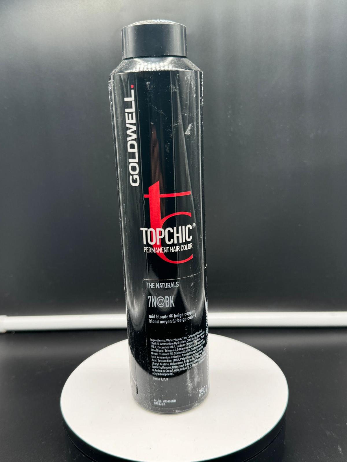 GOLDWELL TOPCHIC PERMANENT HAIR COLOR The Naturals 7N@BK mid blonde @beige copper 250 ml