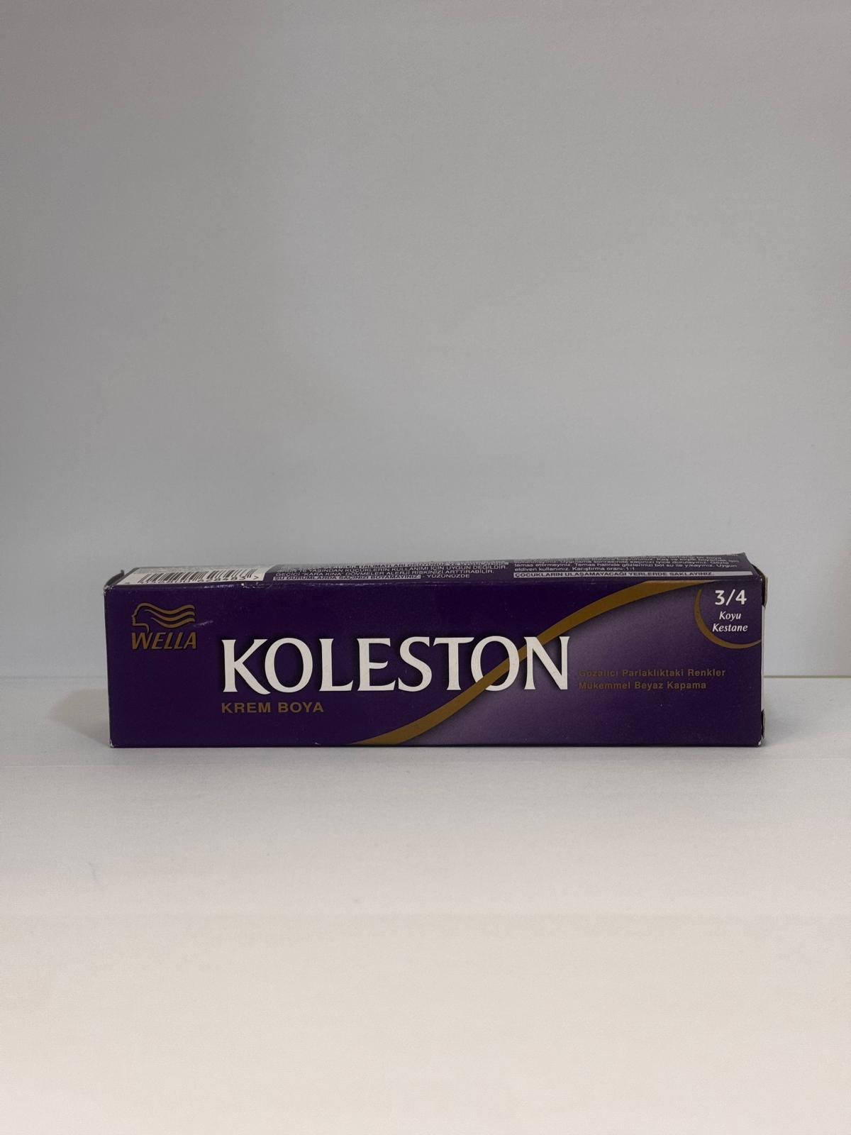 Wella Koleston Permanent Color 3/4 Dark Brown Red 50ml