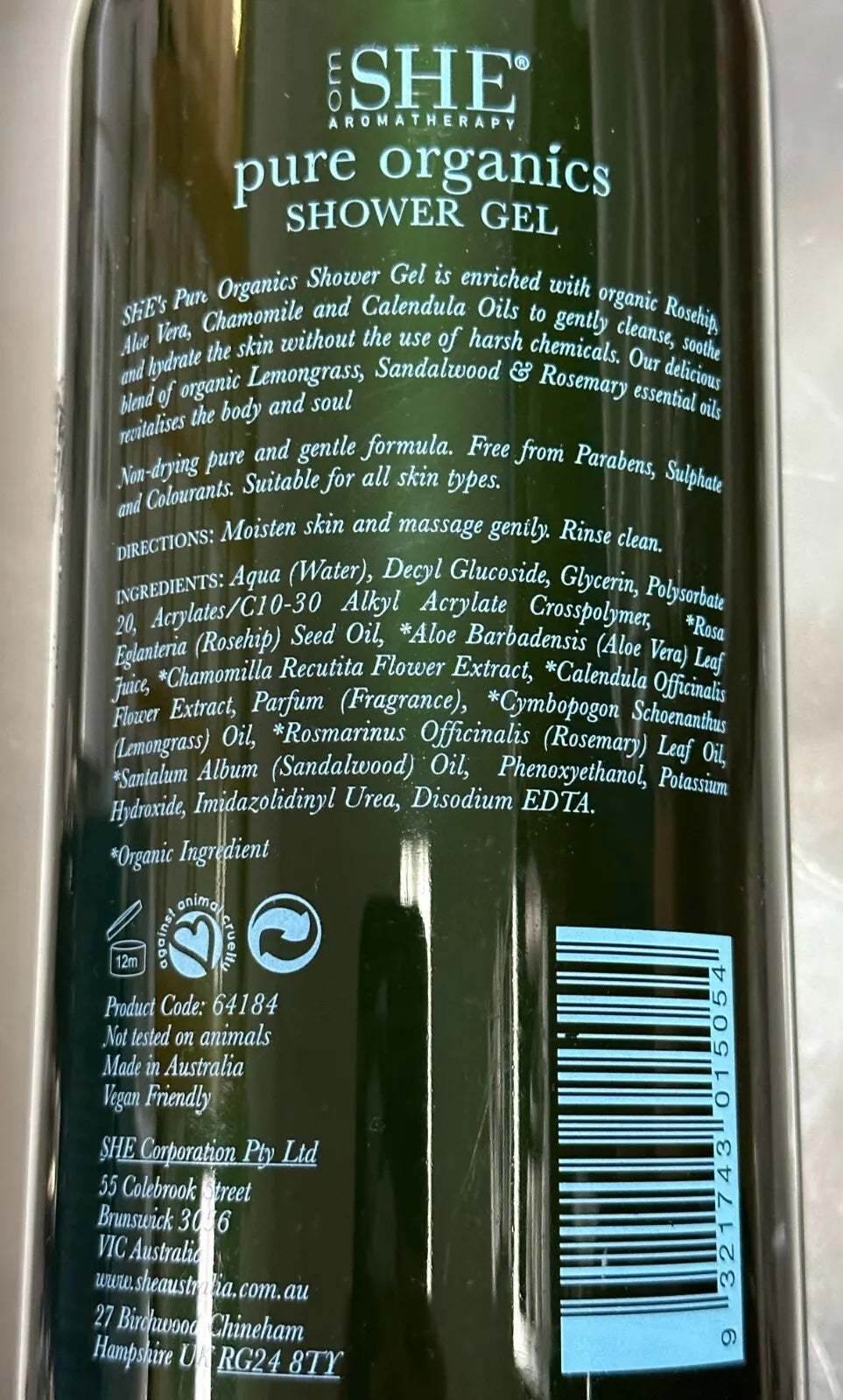 OM SHE Aromatherapy Sandalwood Lemongrass Rosemary Shower Gel 1000 ml