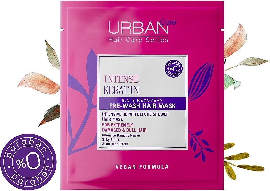 URBAN CARE Intense Keratin Brittle SOS Recovery PreShower Hair Care Mask 50 ml