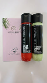 Matrix Total Results Mega Sleek Straightening Care Cream 300Ml+Matrix Total Results Texture Games Conditioner 300 ml - Aegean Vibe