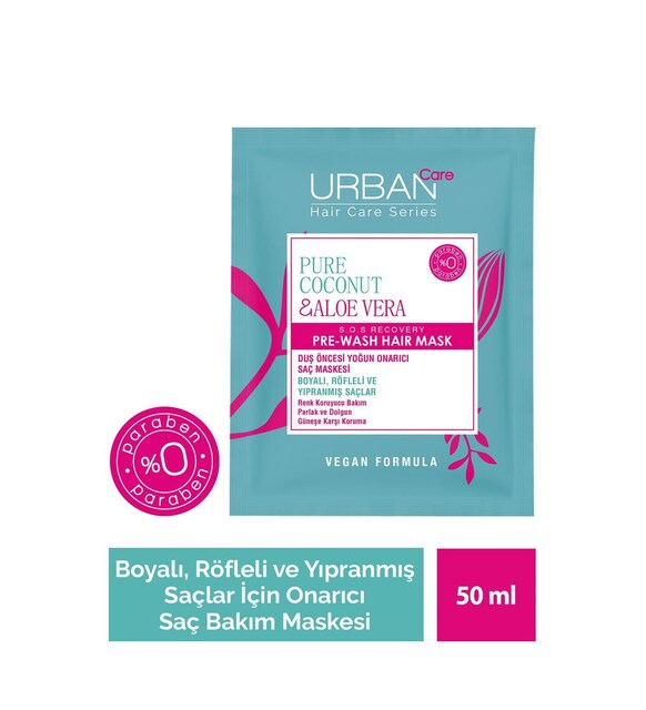 Urban Care Hair Care Series Pure Coconut&Aloe Vera Pre-Wash Hair Mask 50 ml - Aegean Vibe
