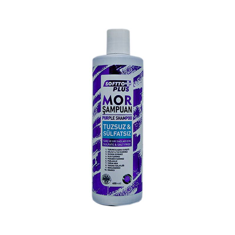 SOFTTO PLUS Organic Silver White Hair Anti-Orange Purple Shampoo 400 ml - Aegean Vibe