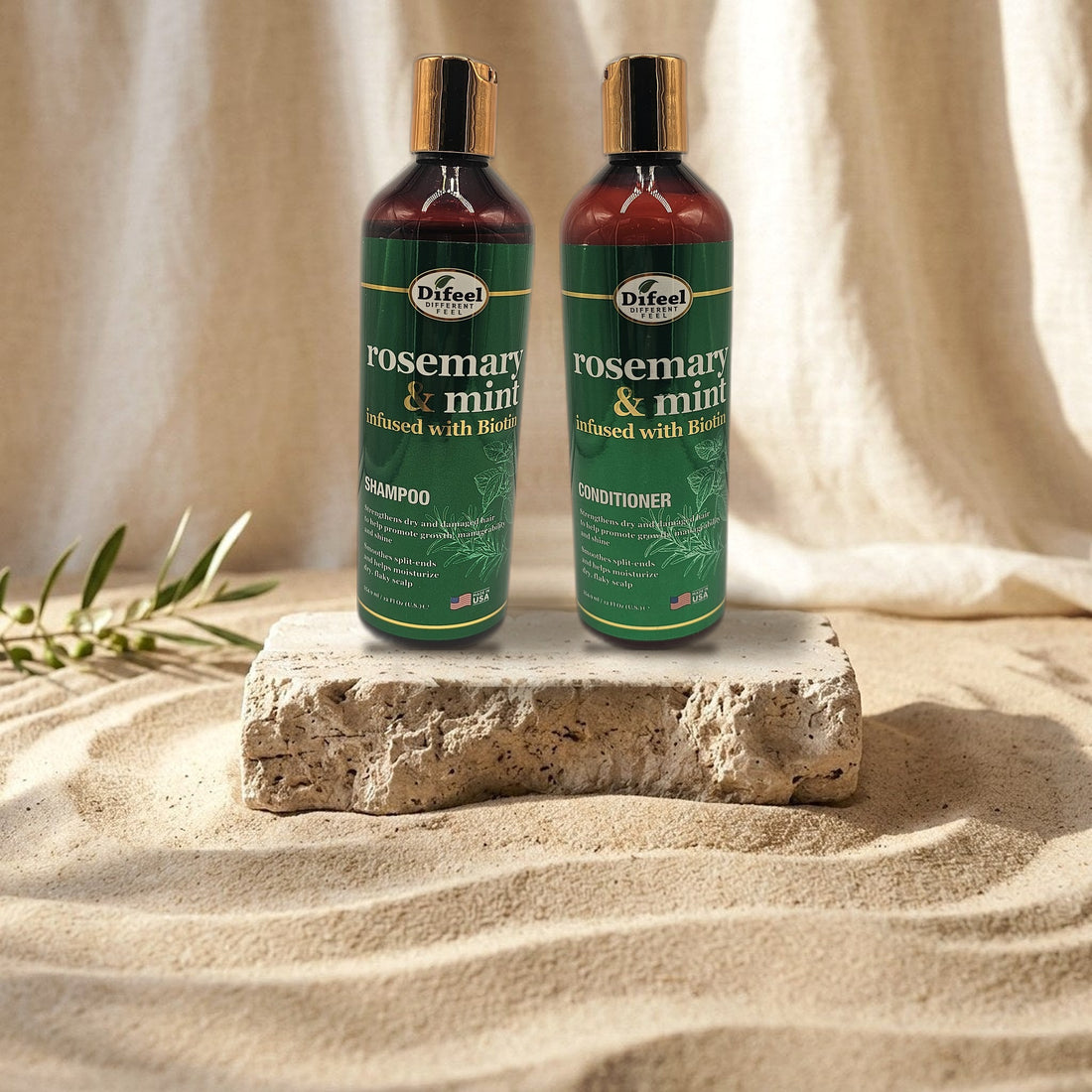 Difeel Rosemary & Mint Shampoo & Conditioner Set with Biotin 2 x 354.9 ml
