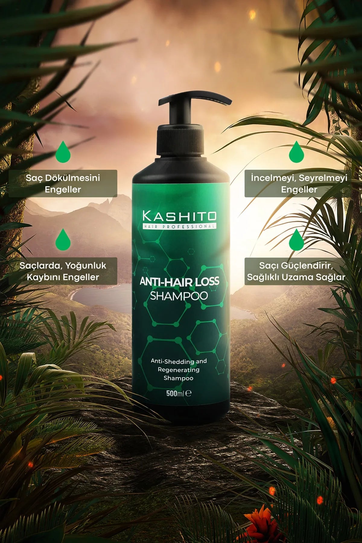 KASHITO Anti-hair Loss Shampoo Anti-Shedding & Regenerating Shampoo 500 ml - Aegean Vibe