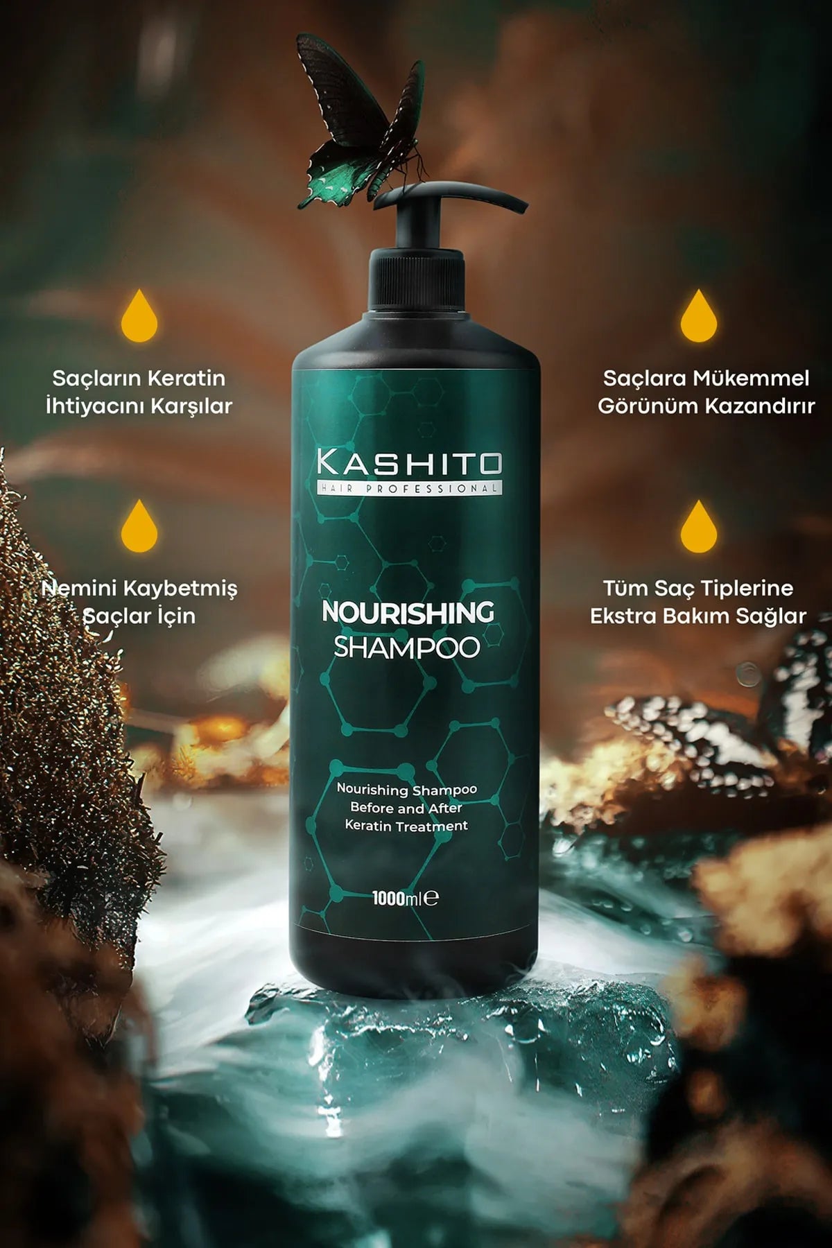 KASHITO Nourishing Keratin Care Shampoo 1000 ml - Aegean Vibe
