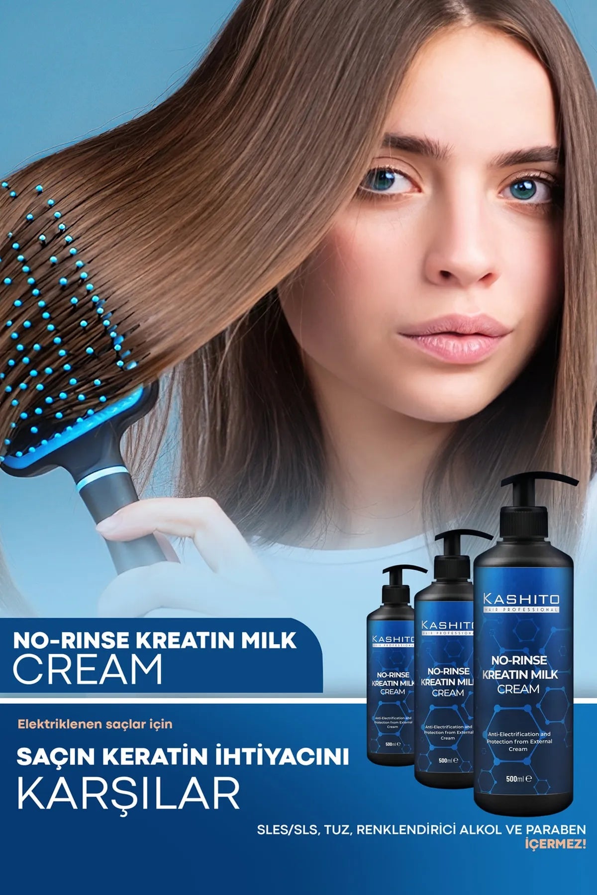 KASHITO No-rinse Keratin Milk Cream No Rinse Keratin Milk 500 ml - Aegean Vibe