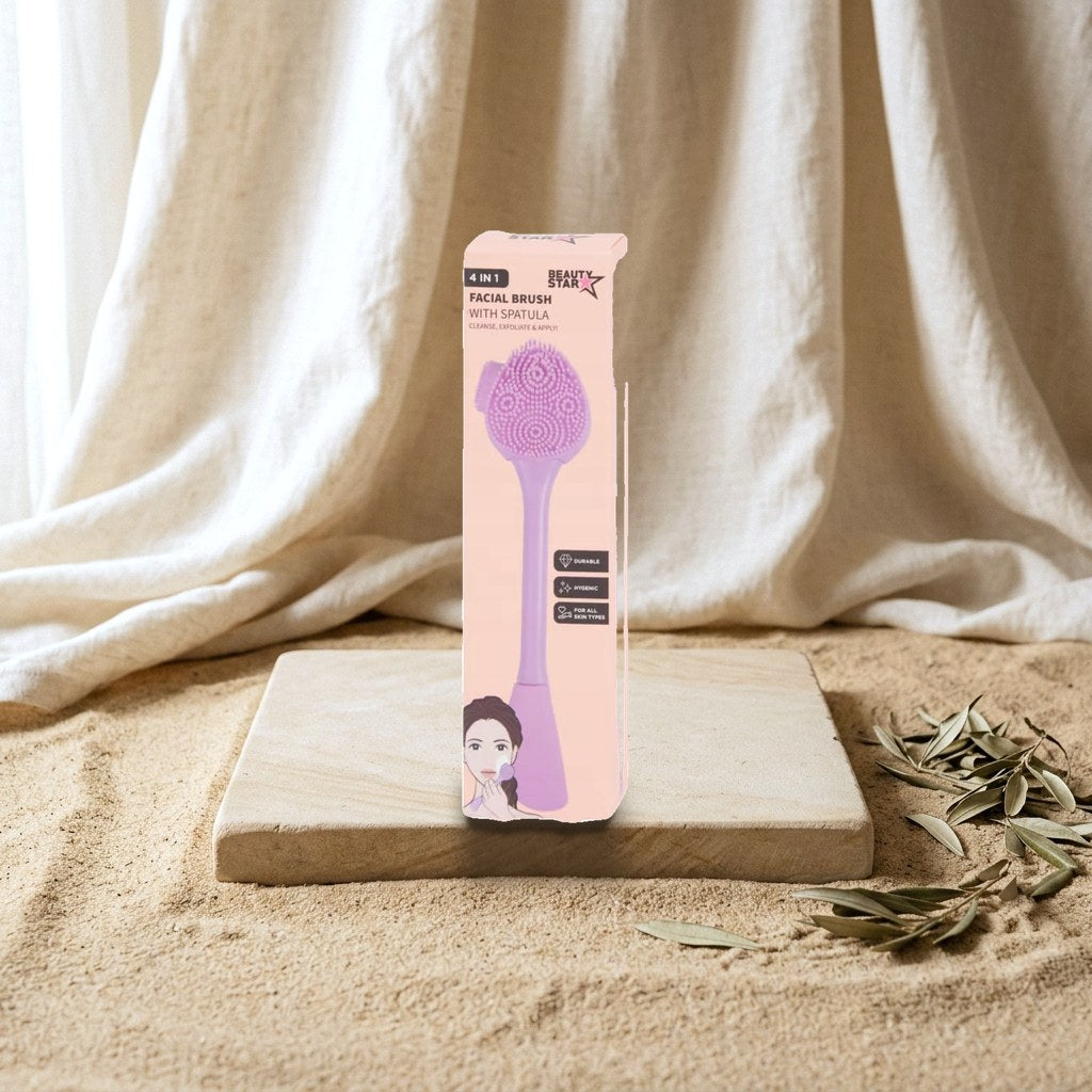 4-in-1 Silicone Facial Brush & Spatula – Exfoliate, Cleanse, Apply