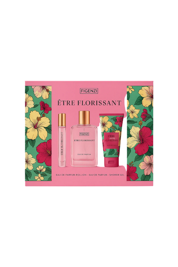Figenzi Être Florissant Parfum Gift Set for Women 3 Pieces with Roll on,Perfume,Shower Gel