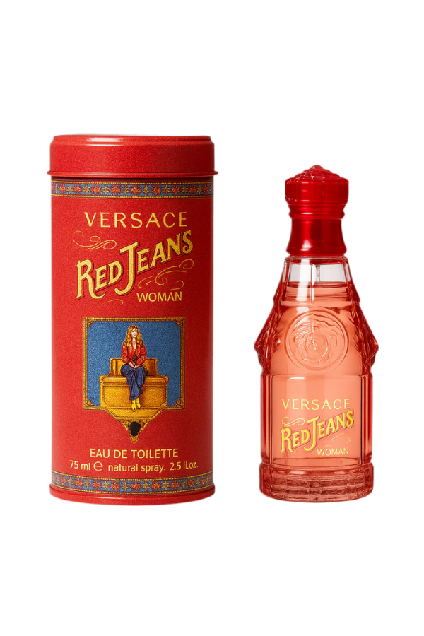 Versace Red Jeans Woman Eau de Toilette – 75 ml Fragrance for Her in Iconic Tin