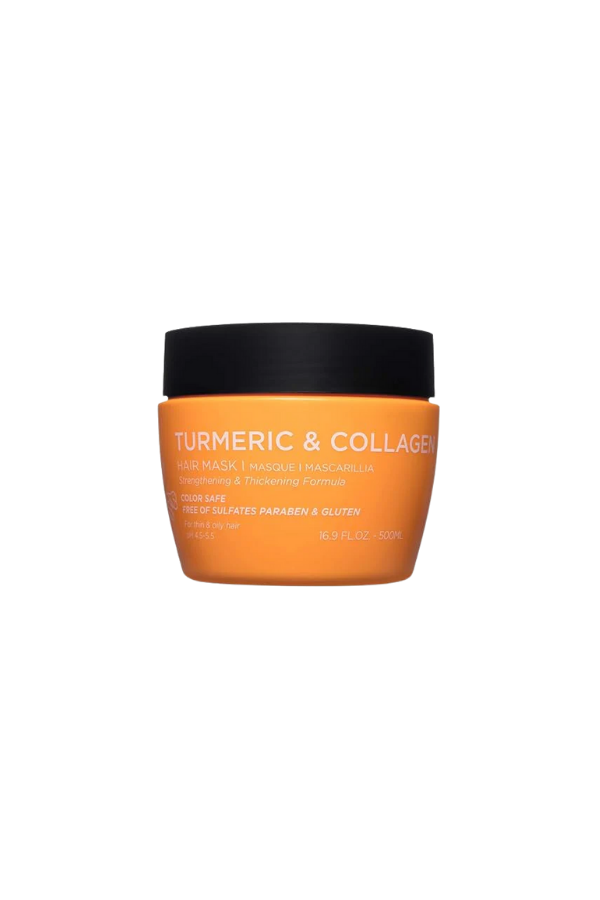Luseta Turmeric & Collagen Hair Mask 500 ml Thickening Hair Treatment for Thin and Oily Hair, Nourish Scalp, Frizz Control & Add Shine, Sulfate Free