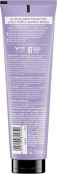 Schwarzkopf GLISS Hair Repair Blonde Perfector Purple Mask 200 ml
