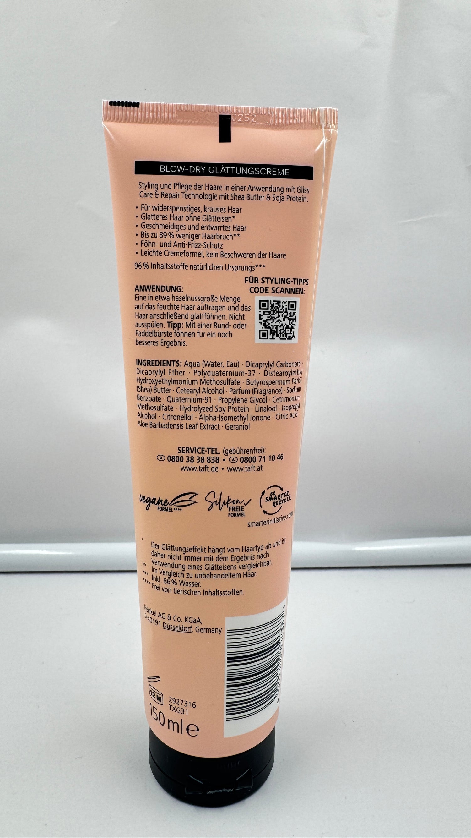 Schwarzkopf Taft x Gliss Sleeky Smooth Smoothing Cream 150 ml