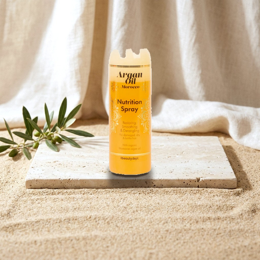 The BeautyDept. Morocco Organic Argan Oil Spray Nourishes, Smooths and Gives Shine for Dry or Damaged Hair 200 ml