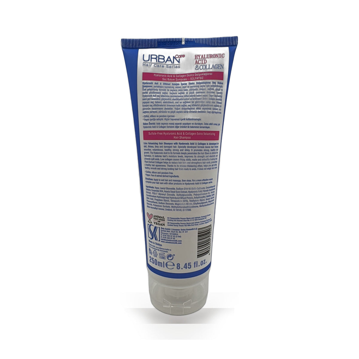 Back of the tube with ingredients and barcode 8680690705007