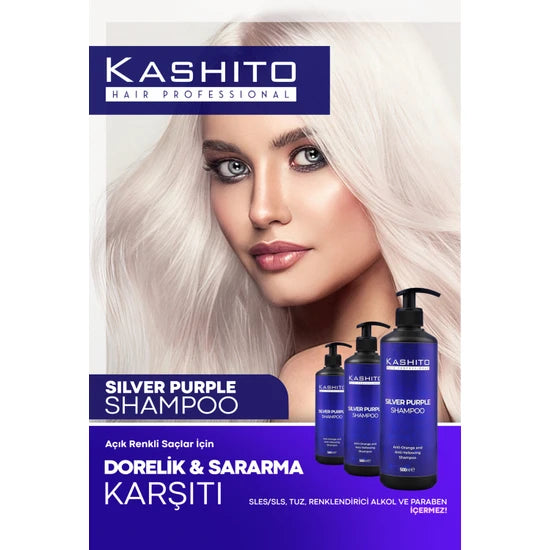 KASHITO Silver Shampoo Kashito Silver Purple Shampoo Dorelic and Anti-Yellow 500 ml - Aegean Vibe