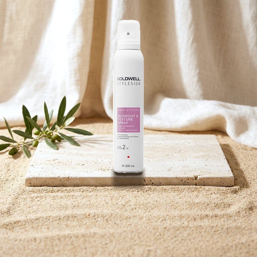 Goldwell StyleSign Heat Styling Blowout & Texture Spray 2/5 – Heat Protection & Styling Volume Spray
