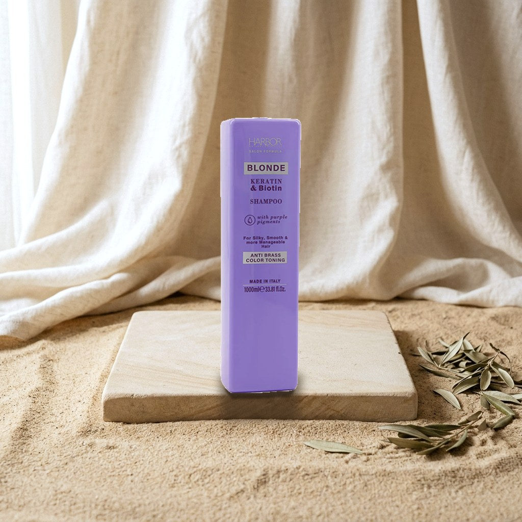 Harbor Salon Formula Blonde Keratin and  Biotin Shampoo with Purple Pigments 1000 ml
