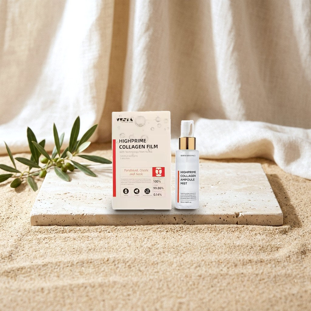 Highprime Collagen Film 5 Sets/box & Collagen Ampoule Mist 50 ml