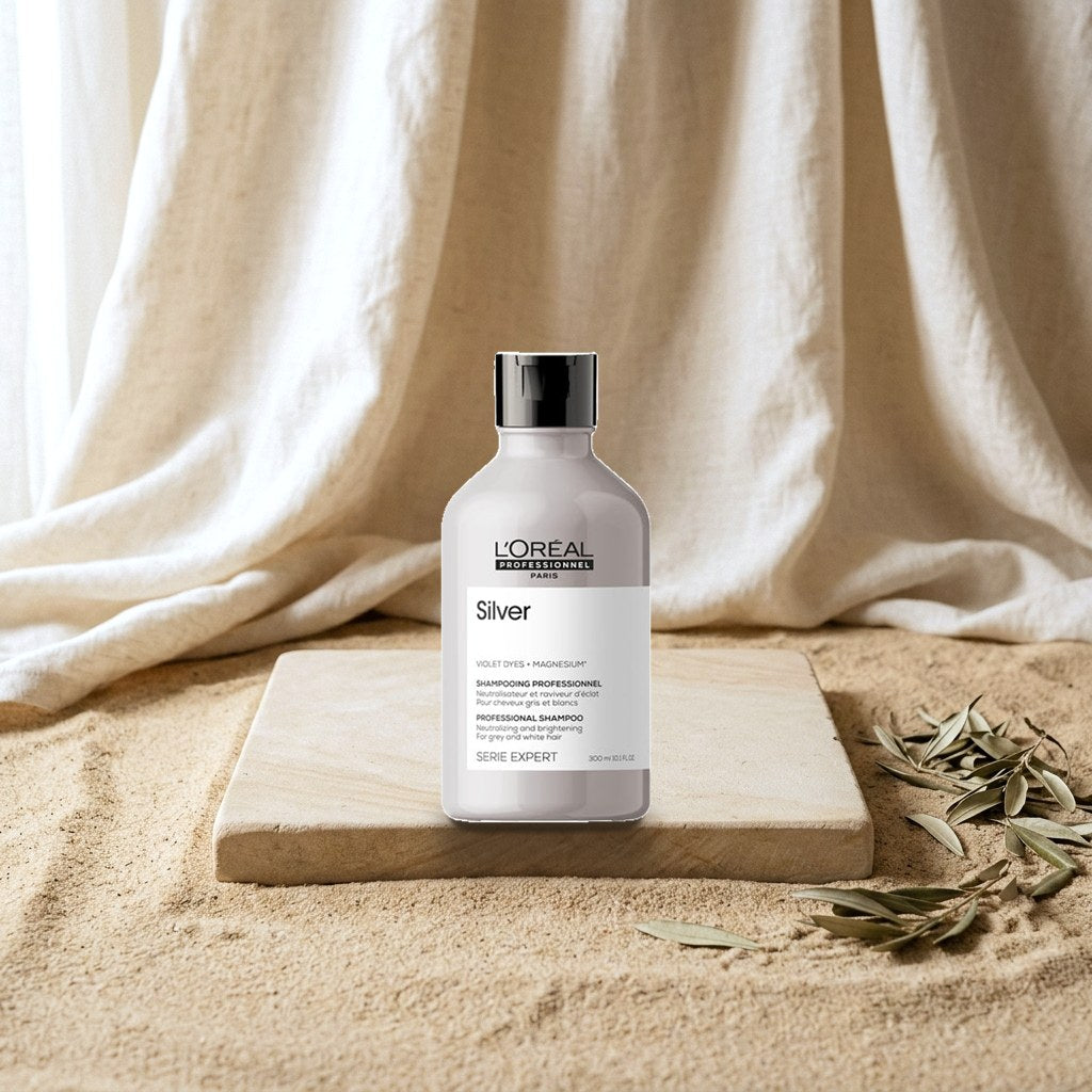 L'oreal Professionnel Serie Expert Silver Color Balancing Purple Shampoo for Blonde Gray and White Hair 300 ml