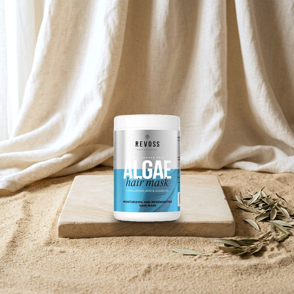Revoss Algae Intensive Moisturising Hair Mask, 900 ml, Repair Treatment for Damaged & Stressed Hair with Jojoba Oil & Hyaluronic Acid, Suitable for All Hair Types