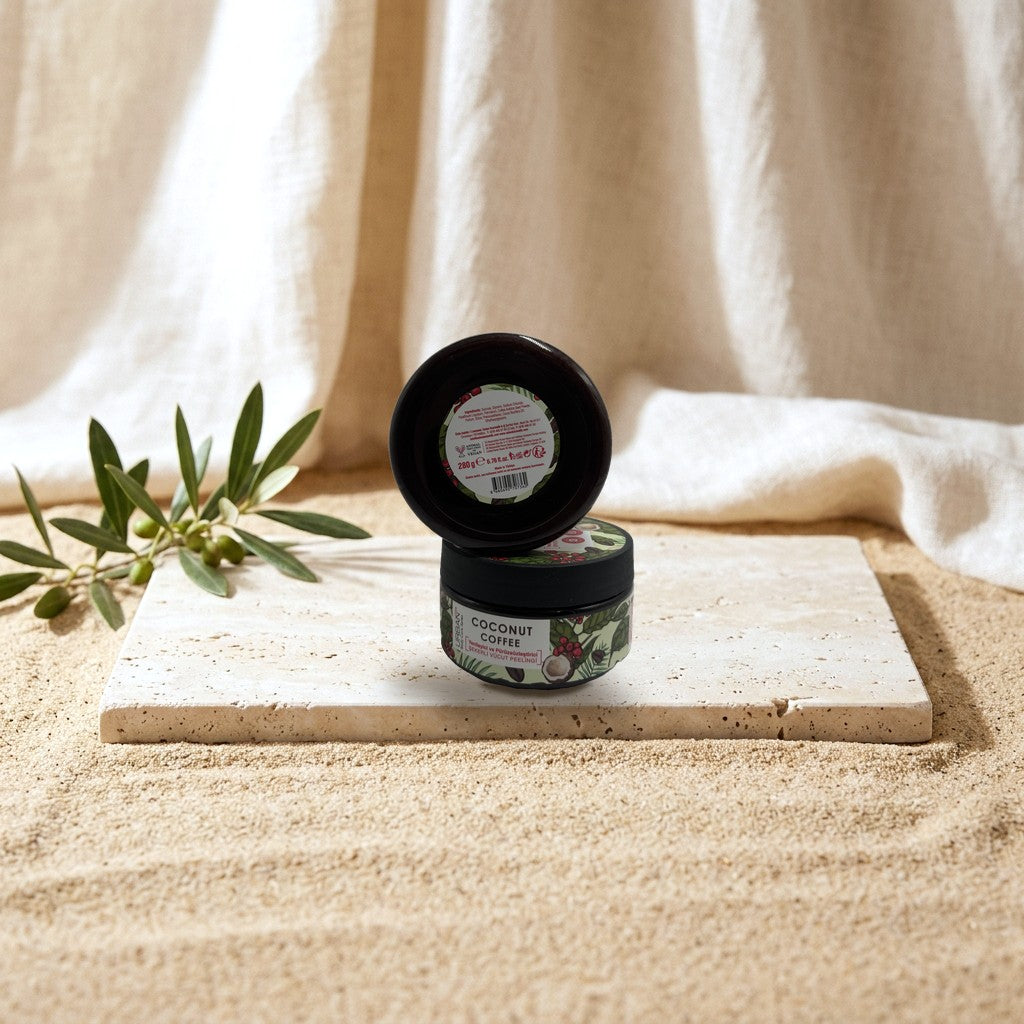 Urban Care Coconut Coffee Sugar Body Scrub 280 g, label with ingredients