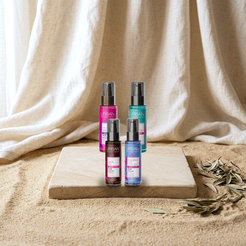 URBAN CARE Argan Oil Hair Care Serum+Hyaluronic&Collagen Hair Care Serum+Intense&Keratin Hair Care Serum+Pure Coconut Aloe Vera Hair Care Serum